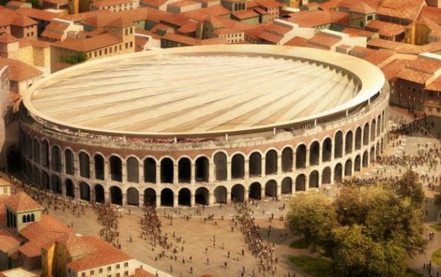 Involucri innovativi. E sopra l’Arena di Verona ci metteremo un bel velario (forse)