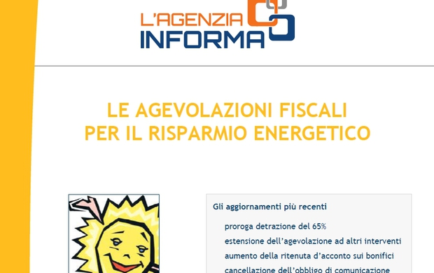 65%: nuova guida dell’Agenzia delle Entrate