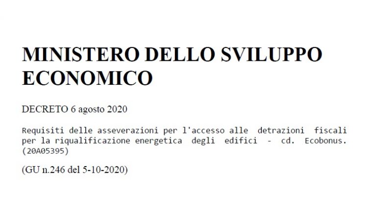 Decreto Asseverazione Superbonus 100% in Gazzetta (pdf da scaricare)