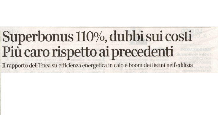 Rapporto Enea sul Superbonus: poco efficace e costa troppo