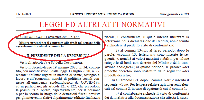 Il DL Frodi? L’esperto: semplicemente blocca i lavori