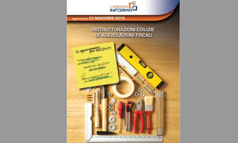 Agenzia delle Entrate. Online la Guida alle ristrutturazioni edilizie