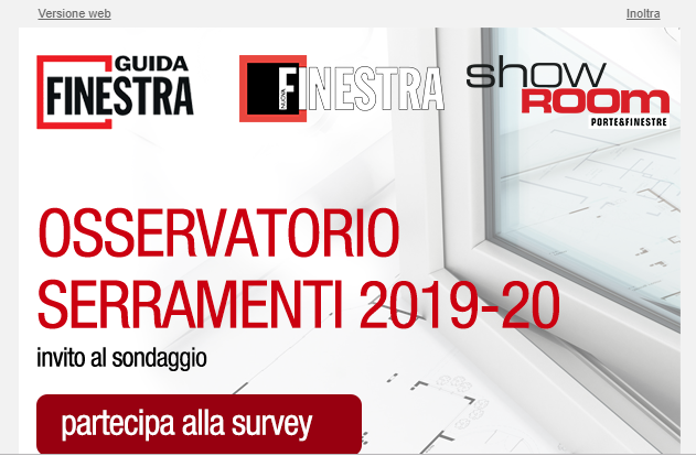 Osservatorio Serramenti. E’ in corso l’indagine 2019/20