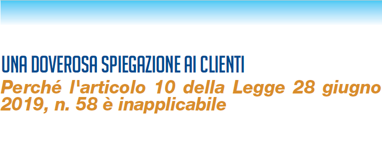 Articolo 10. Volantino delle Associazioni per i clienti