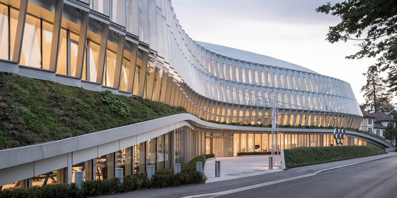 Facciata complessa Comitato Olimpico a Losanna