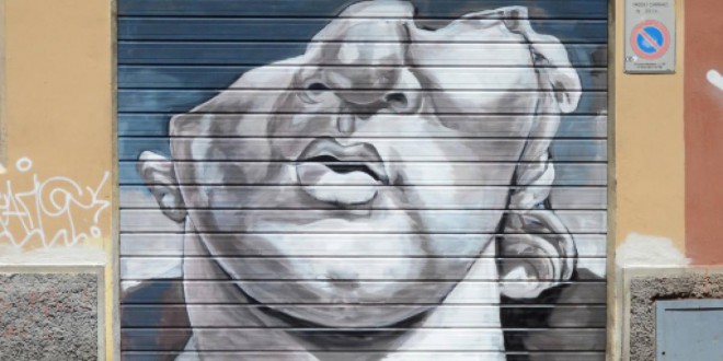 Serrande chiuse a Grosseto fanno rima con street art